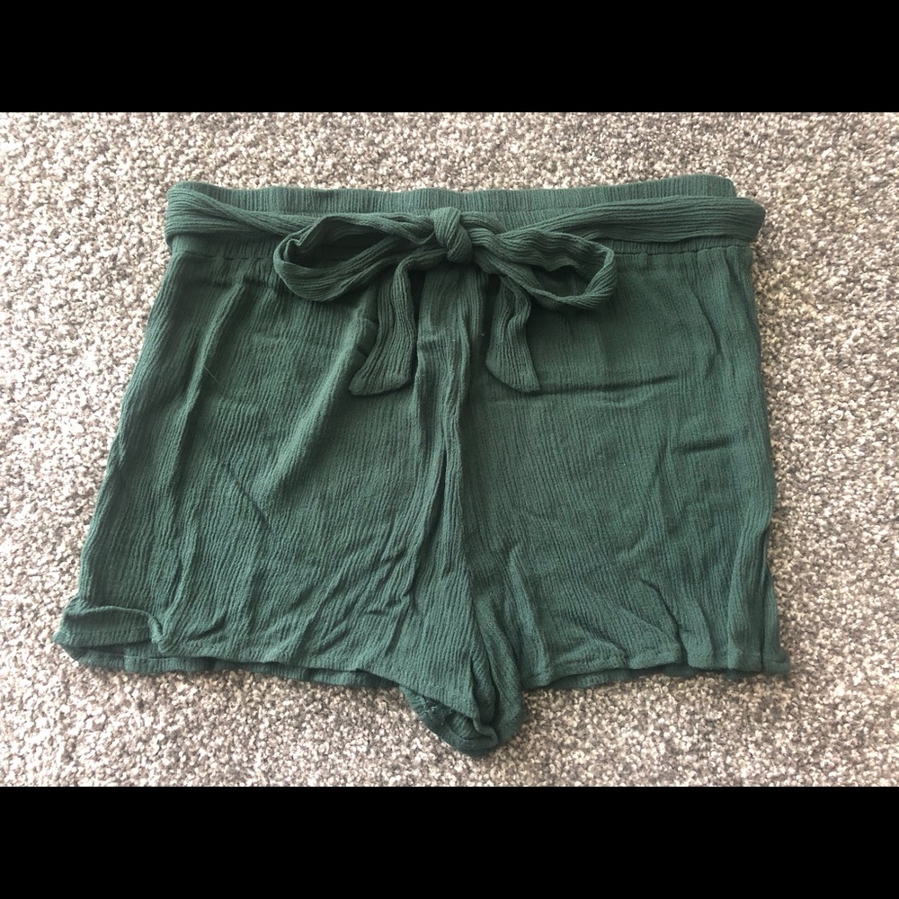 F21 Green Flowy Shorts